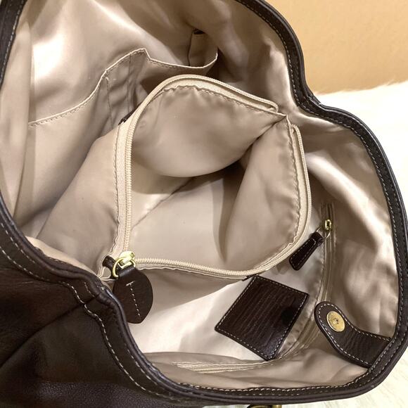 COACH Dark Brown Pebbled Leather PENELOPE Turn Lock Pocket CarryAll Tote F19044 - Picture 14 of 16